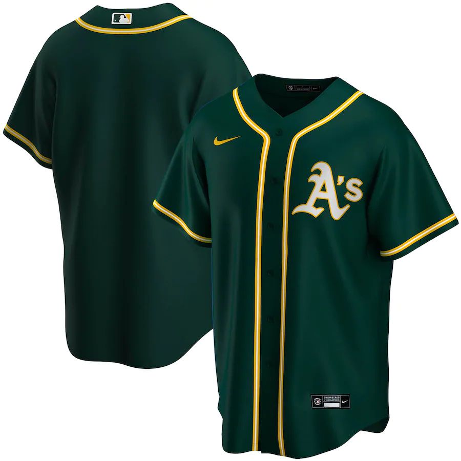 Mens Oakland Athletics Nike Green Alternate Replica Team MLB Jerseys